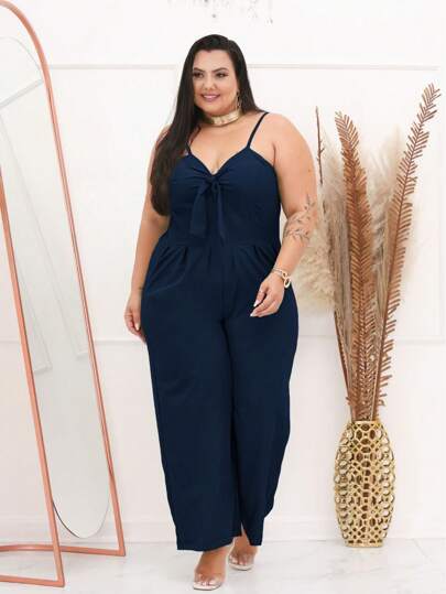 Macacão Longo Social Plus Size Soltinho Flare Decotado Madrinha Casamento Civil Moda Verão