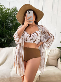 Conjunto Biquíni + Quimono  Raissa Plus Size